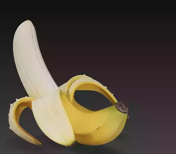 Realistic Peeled Banana Fruit