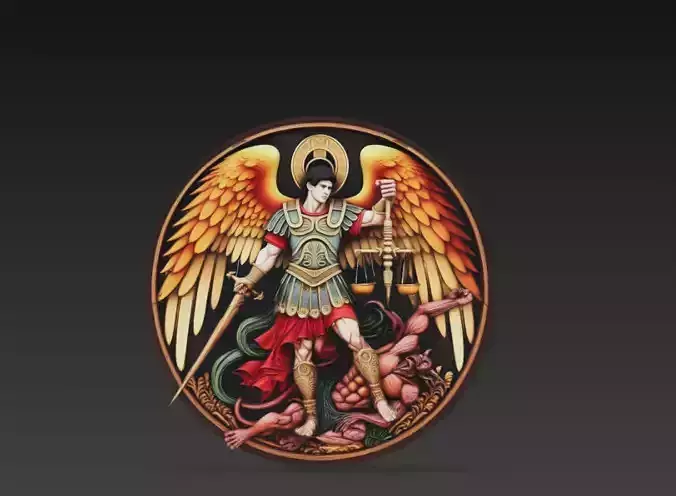 Saint Michael Archangel Victory Relief Sculpture