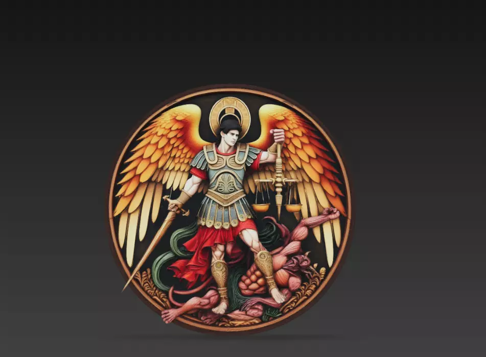Saint Michael Archangel Victory Relief Sculpture 3D print model