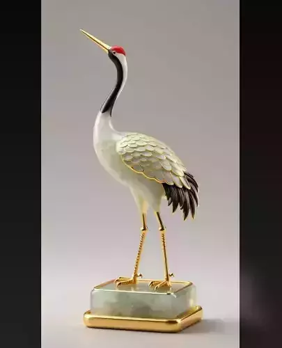 Decorative Crane Bird Porcelain Style Statue