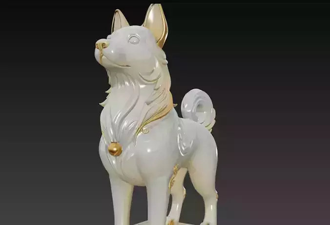 Decorative Porcelain Style Dog Statue