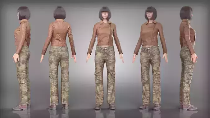 Leather Jacket Camouflage Cargo Pants Outfit Boots