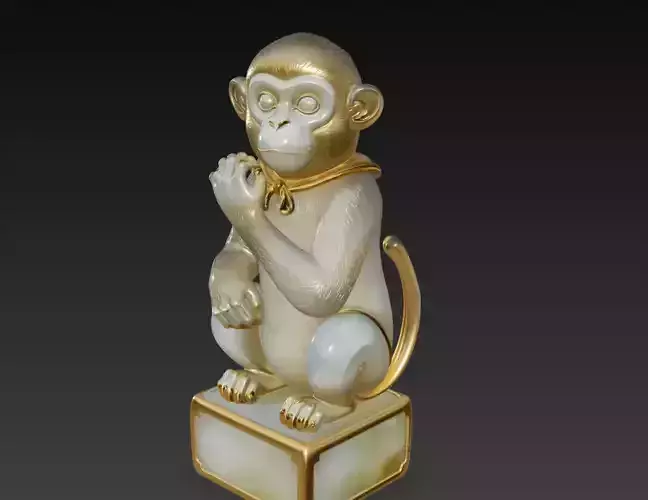 Decorative Porcelain Style Monkey Statue