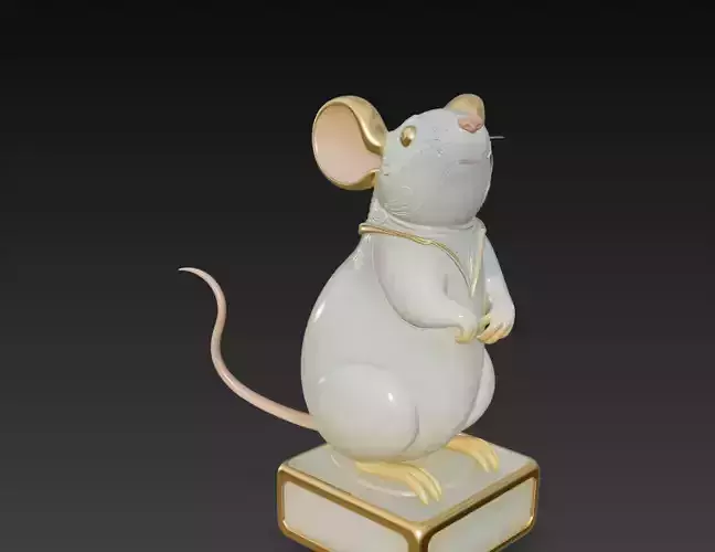 Decorative Porcelain Style Mouse Figurine