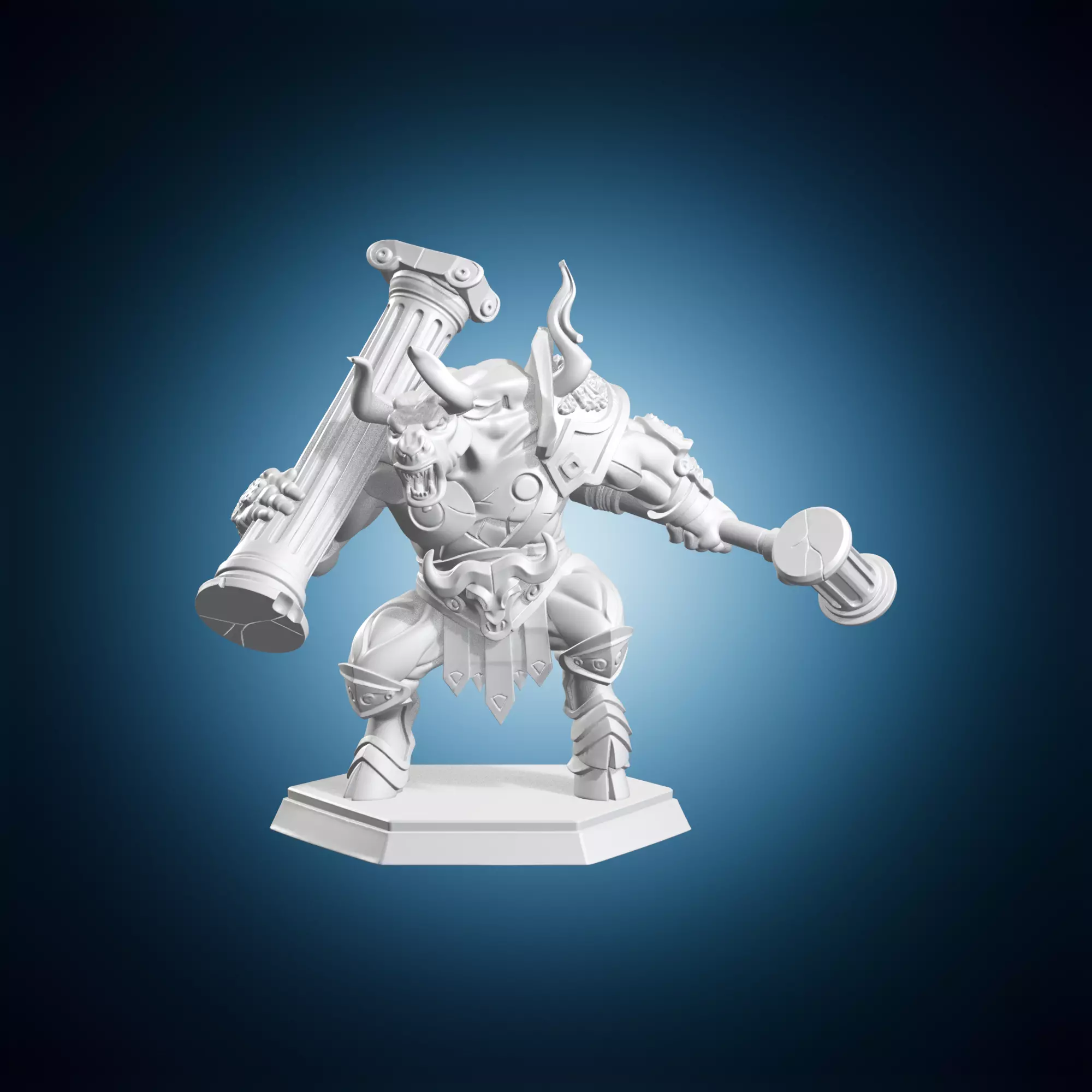 Minotaur Warrior Beast Fantasy Miniature Statue 3D print model