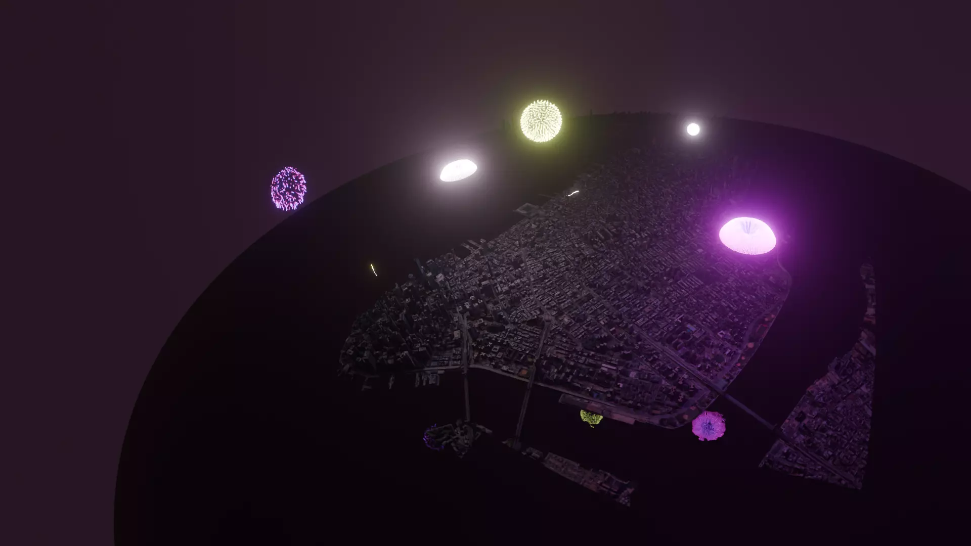 Realistic Fireworks Explosion VFX Blender Simulation System Free low-poly 3D model