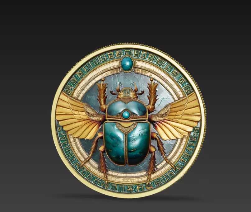 Egyptian Scarab Decorative Relief 3D print model