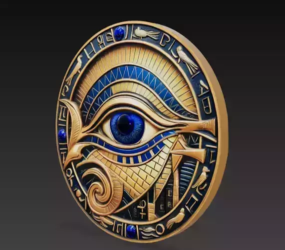 Egyptian Eye of Horus Sacred Medallion Relief