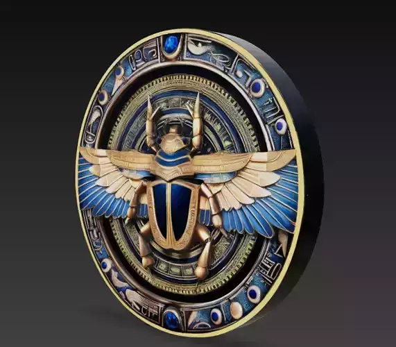 Egyptian Winged Scarab Decorative Relief