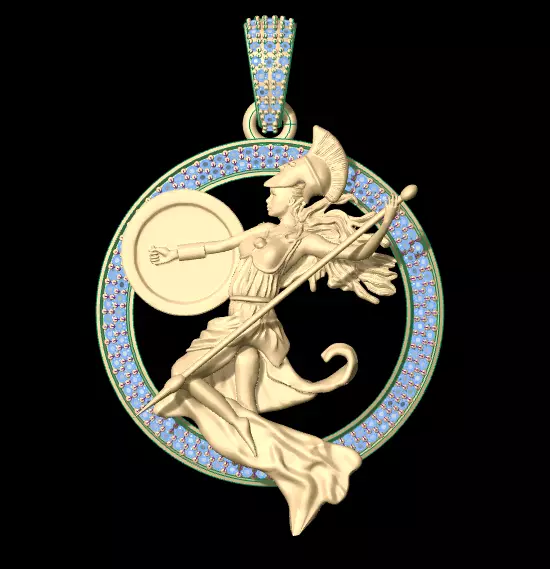 Goddess of War Athena Pendant Low-poly 3D model