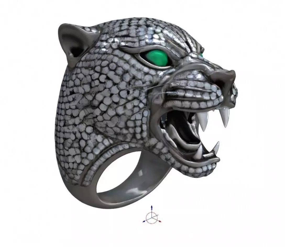Jaguar Panther Head Ring 3D print model