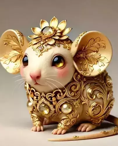 Ornamental Fantasy Mouse Decorative Sculpture