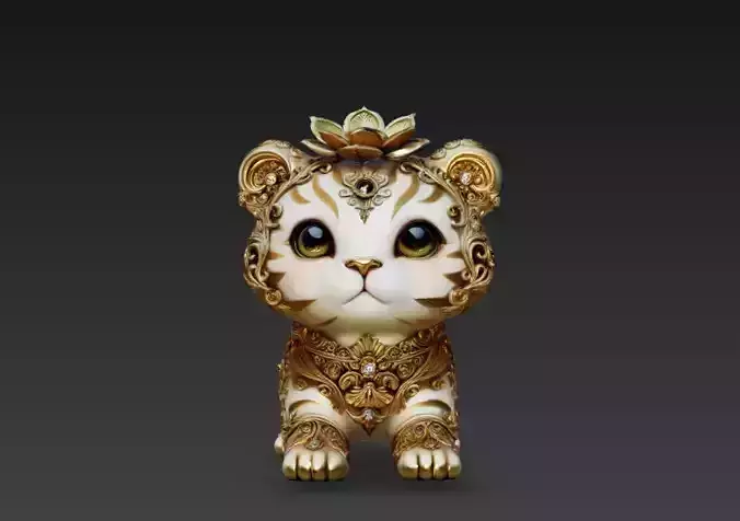 Ornamental Royal Cat Decorative Sculpture