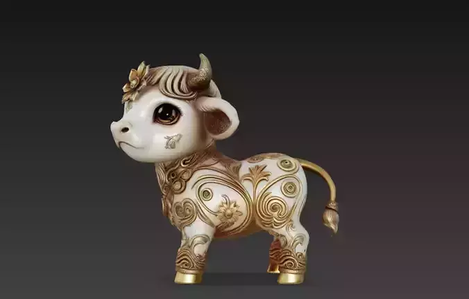 Ornamental Fantasy Calf Decorative Sculpture