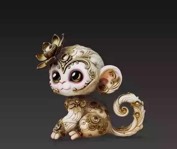 Cute Ornamental Monkey Figurine Sculpture