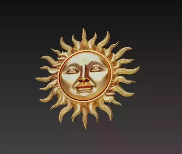 Decorative Sun Face Wall Relief