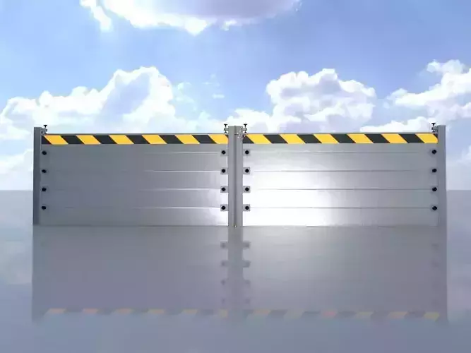 1-metre by 4-metre aluminium wall for flood protection
