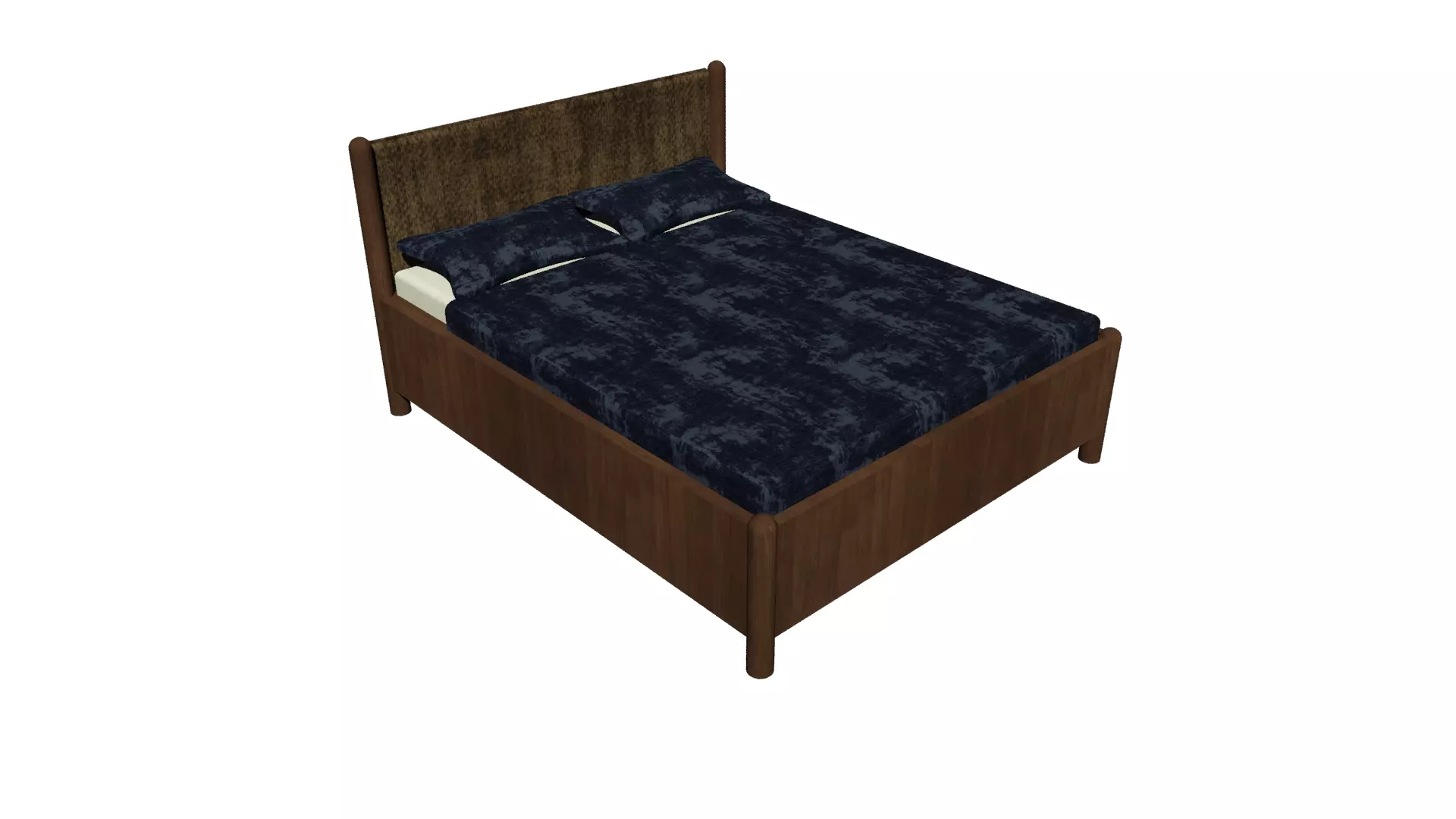 Wooden Bed 3D model