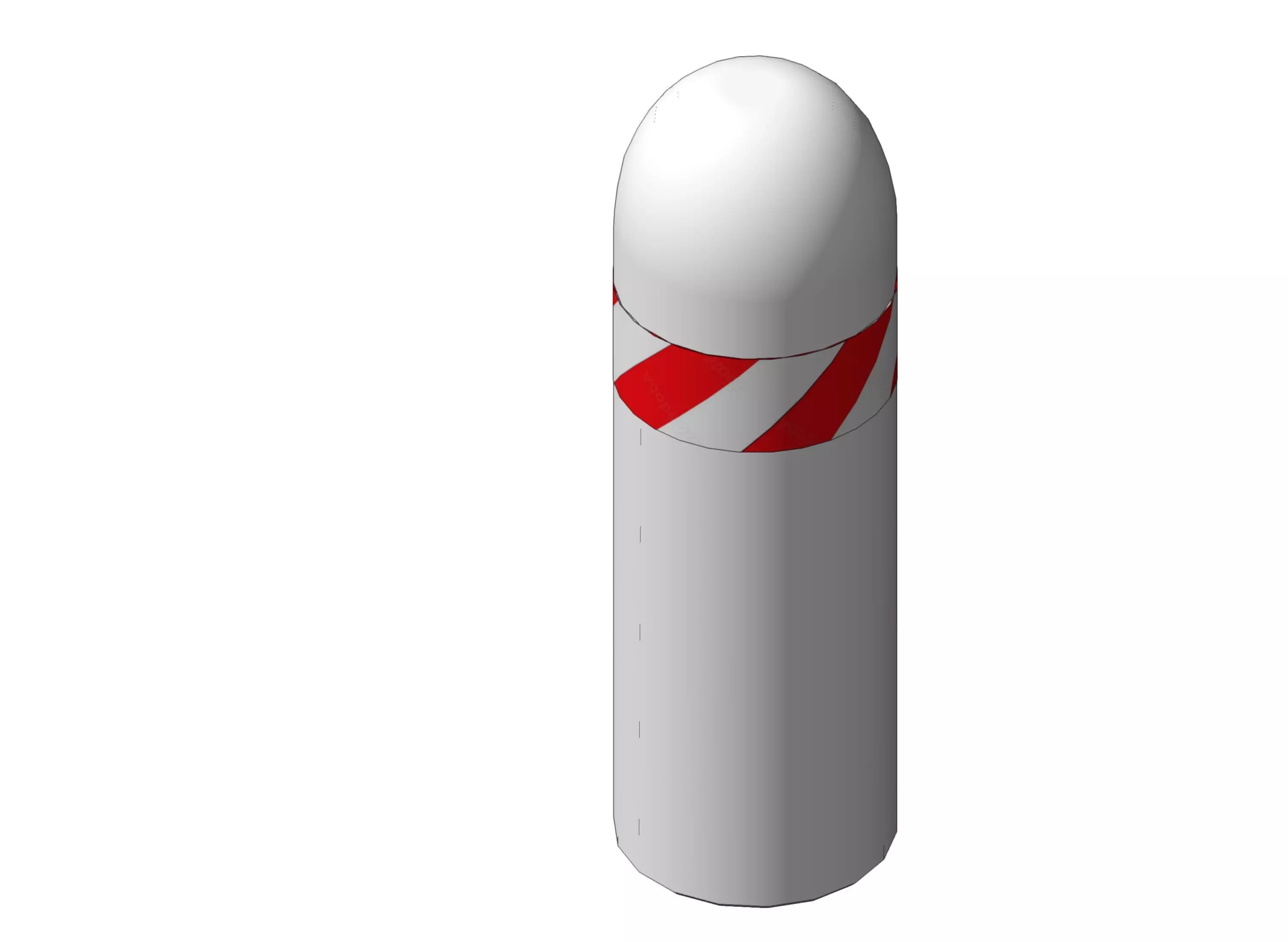 Concrete Bollard with Reflective Band D250 H800 Urban Safety Str 3D model