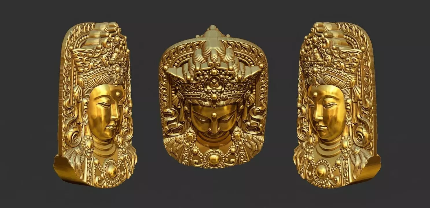 Buddha Relief 3D Model High Detail CNC and Jewelry Design 3D print model