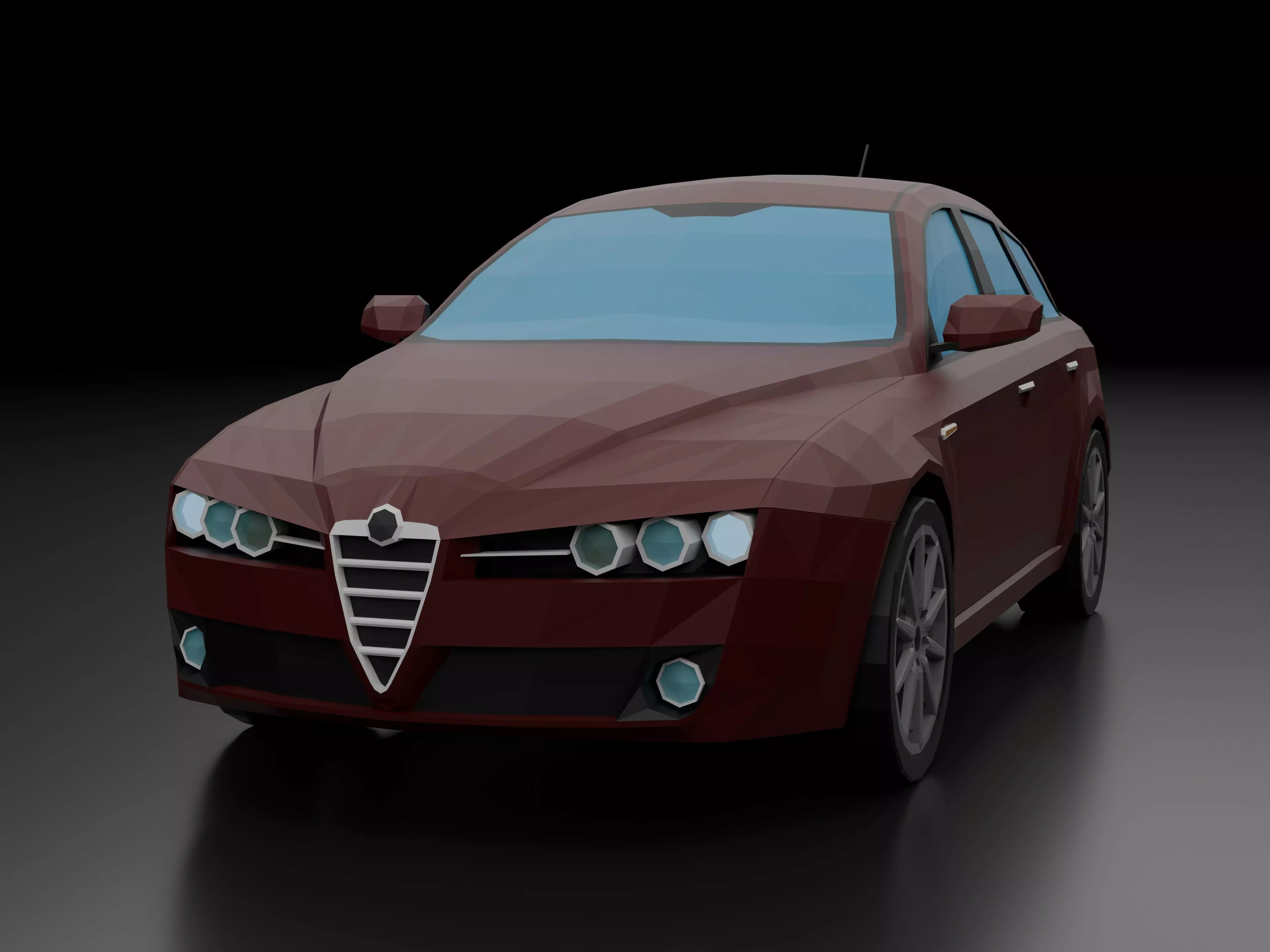 ALFA ROMEO 159 Sportwagon 2006-2011 Low-poly 3D model
