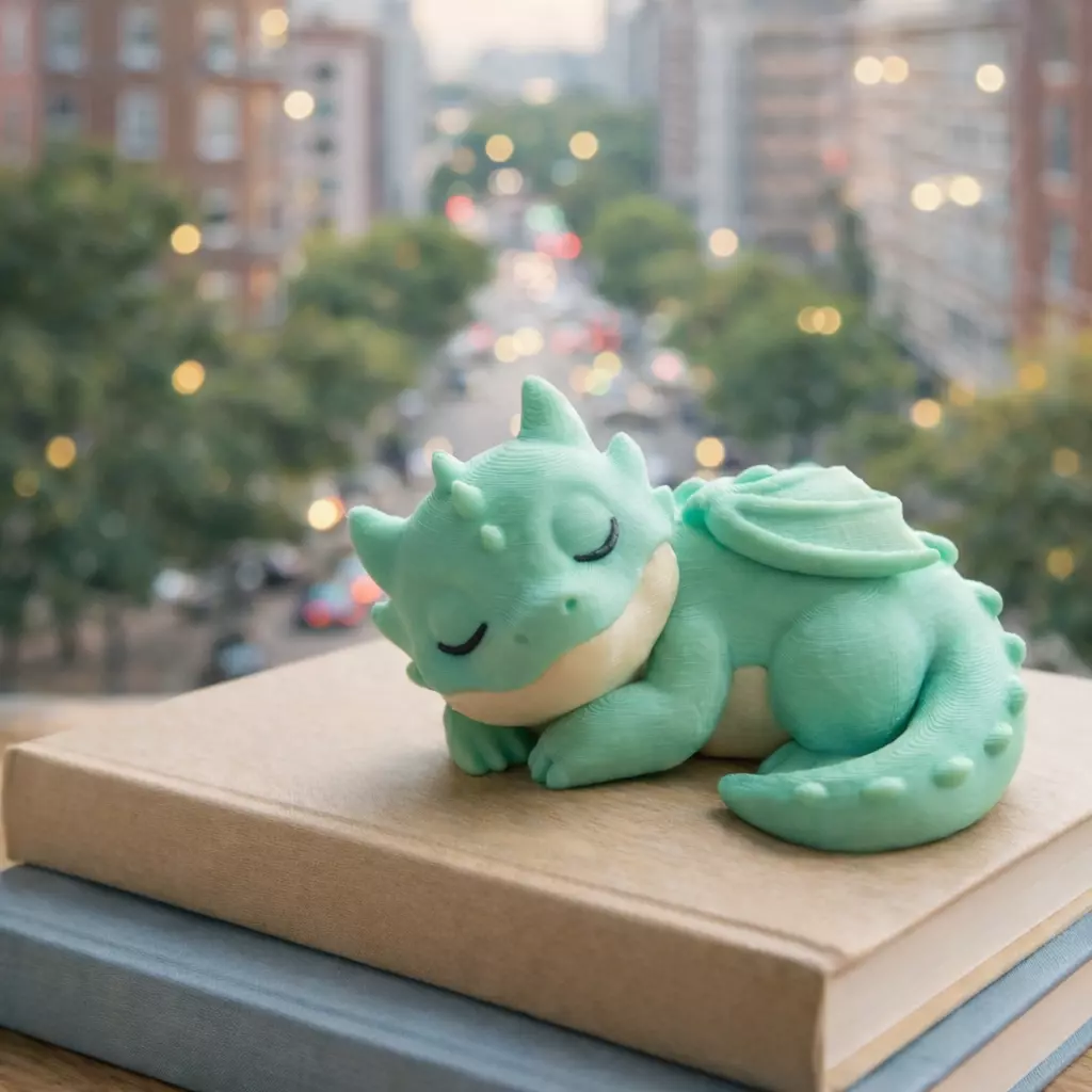 Cute Sleeping Baby Dragon Stylized Fantasy 3D Model 3D print model