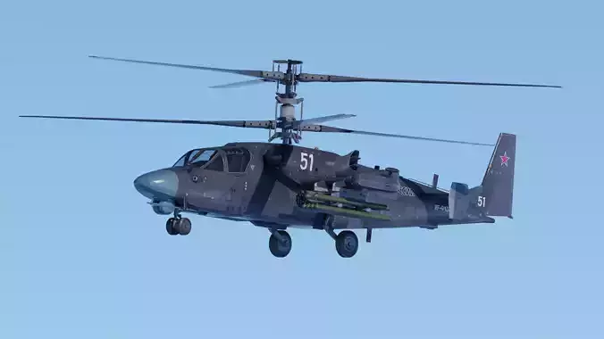 Kamov Ka-52 Fully-Rigged and Animated Game ready