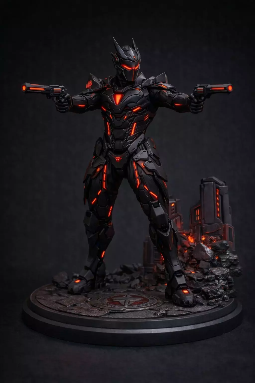 Warrior Crimson Pulse Enforcer Sci-Fi 3D Printable Miniature 3D print model