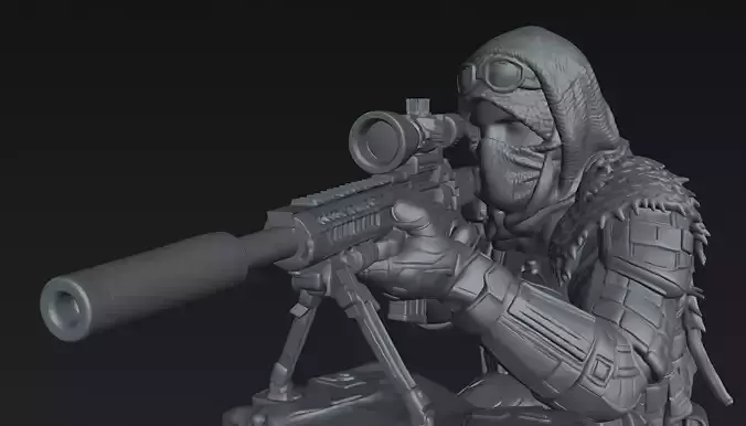 Desert Death Eye Tactical Desert  Soldier  3D Print Model