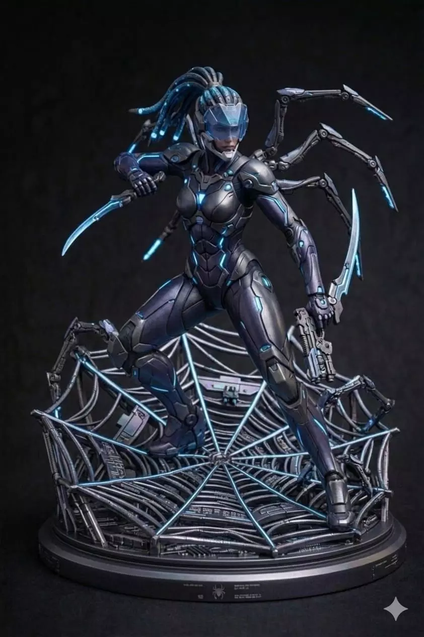Cyber Widow Assassin Futuristic Spider Warrior STL 3D print model