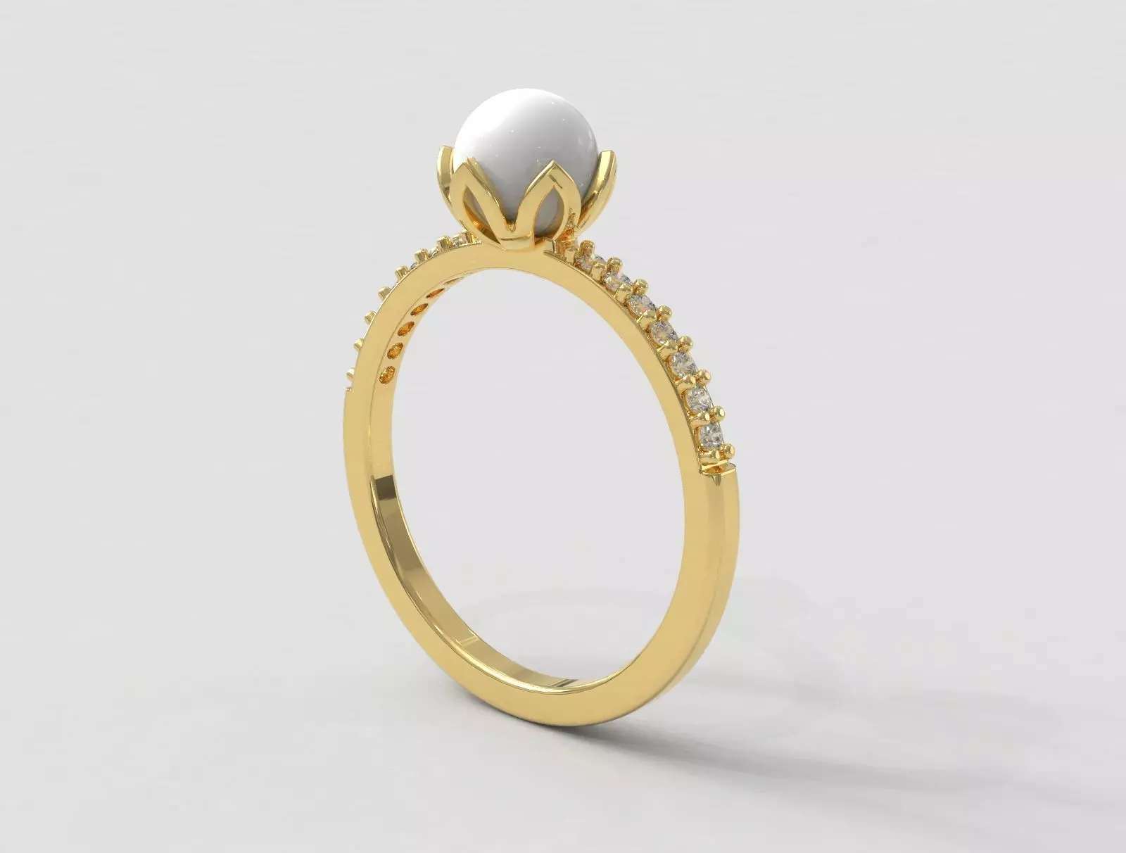 Flower Pearl Ring 3D print model
