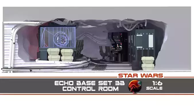 Set 3b Echo Base Control Room Ice side 1-6 scale Hottoys