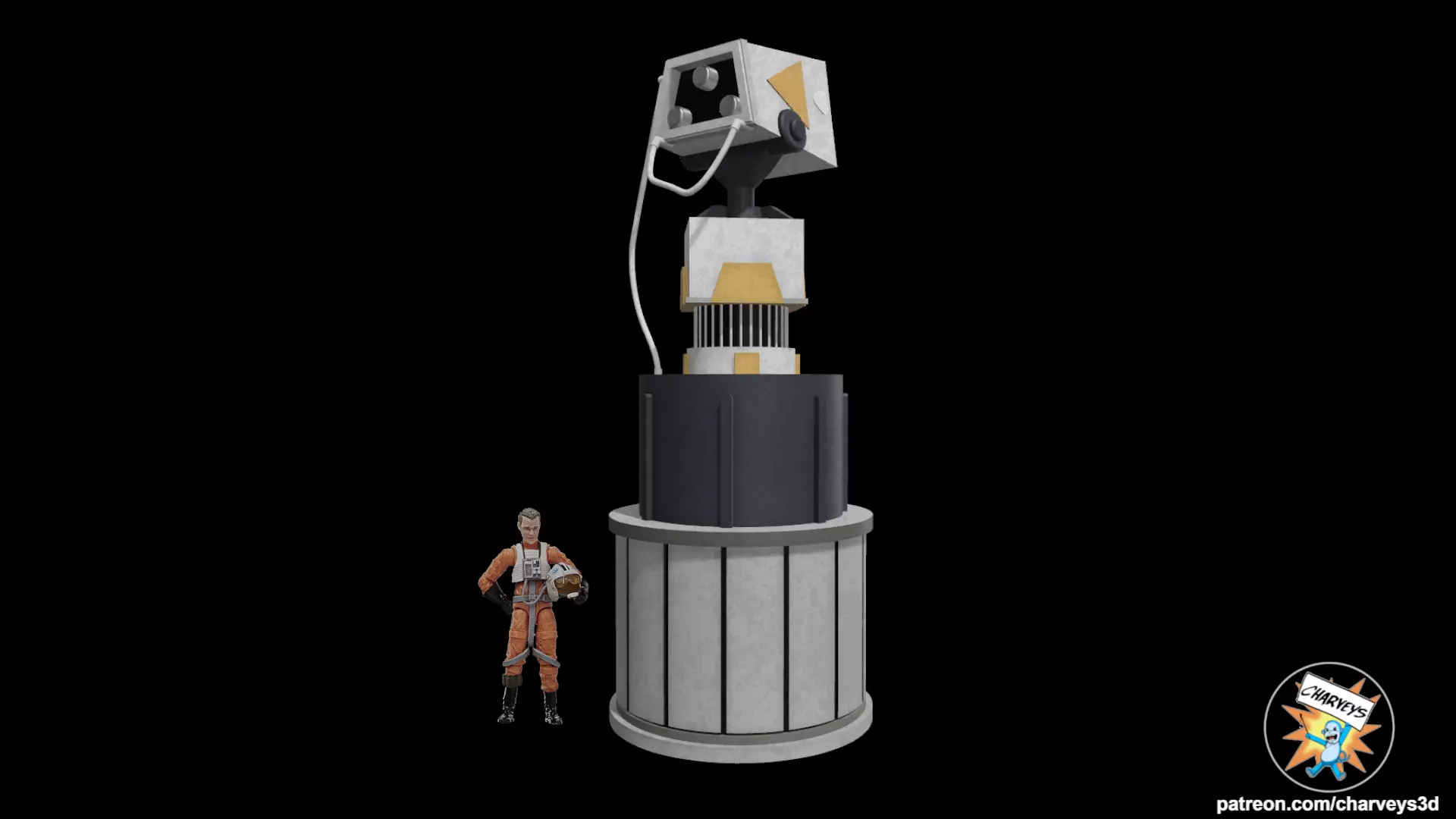 Star Wars Home One Hangar Column for 4 and 6 inch figures 3D print model