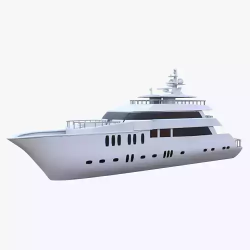 Luxury Motor Yacht 3D Model Game Ready Low Poly Only Quads  PBR