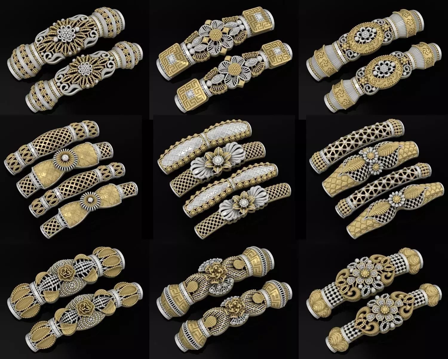 NEW 18 INDIAN BANGLES COMPLETE LOT 3D print model