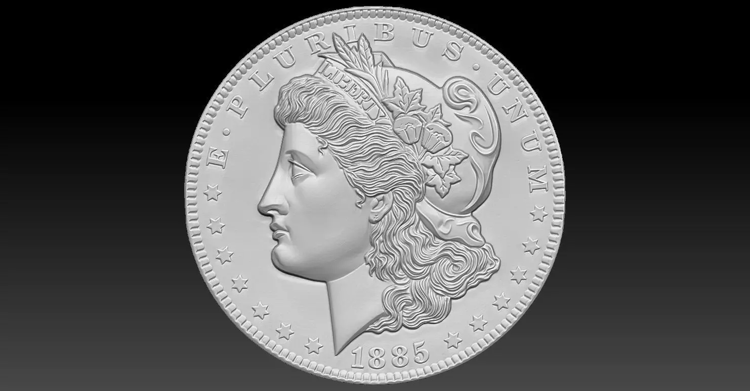 E Pluribus Unum coin 3D print model