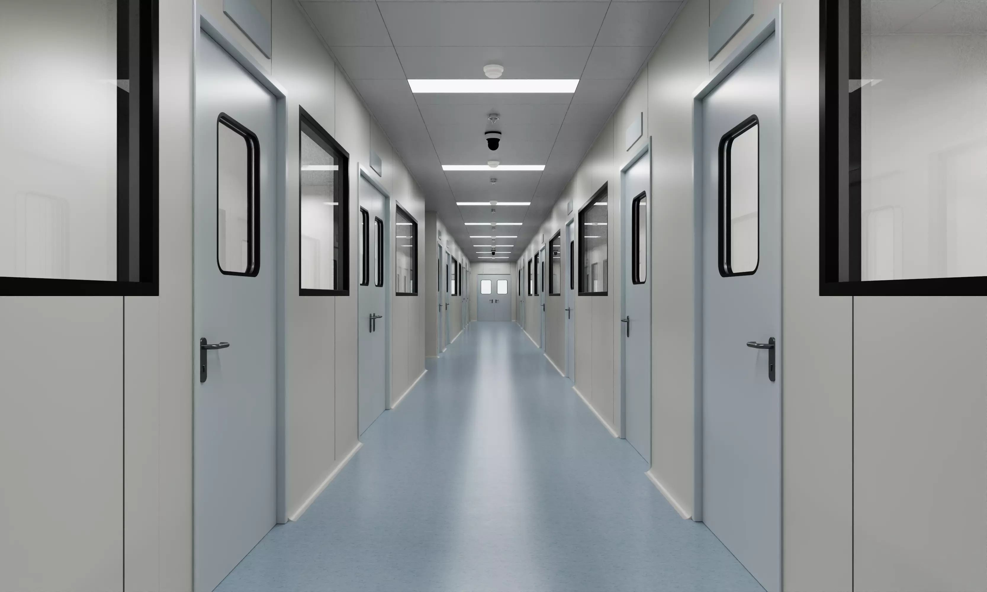Modern Hospital Cleanroom Laboratory Corridor 3D model