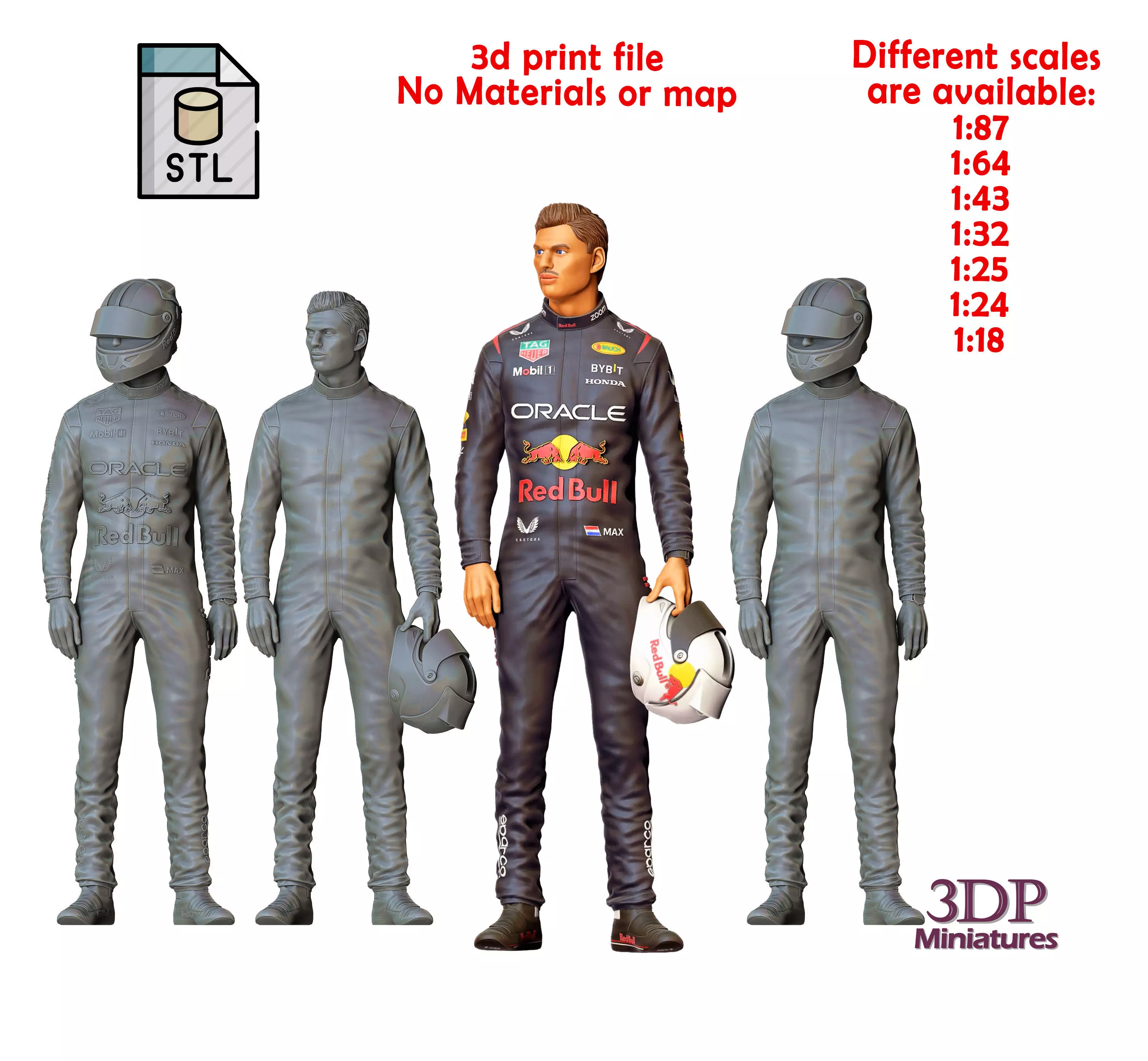 Max Verstappen racing driver 3D print model