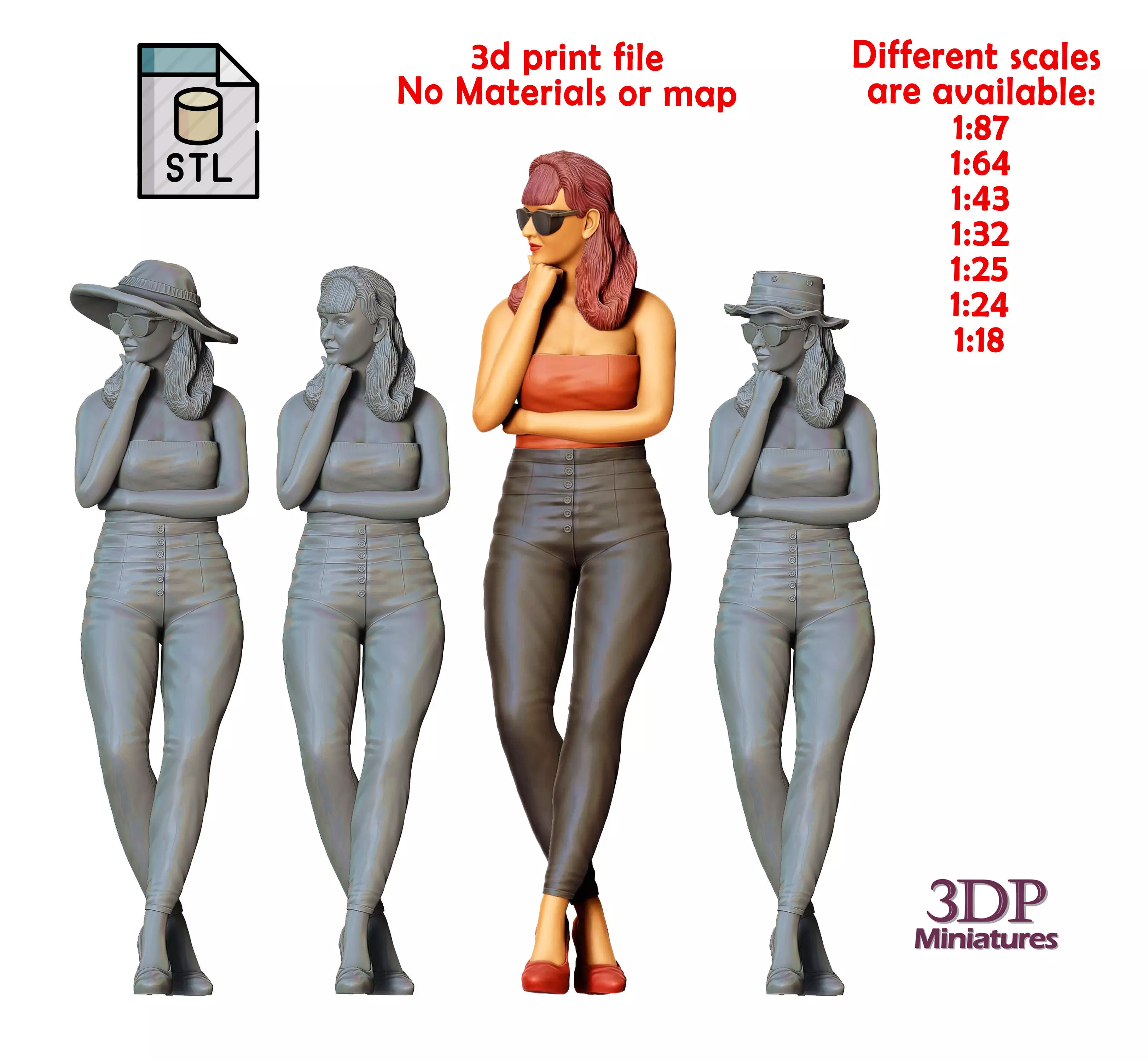 N2 Girls leaning on VW Beetle 3D print model