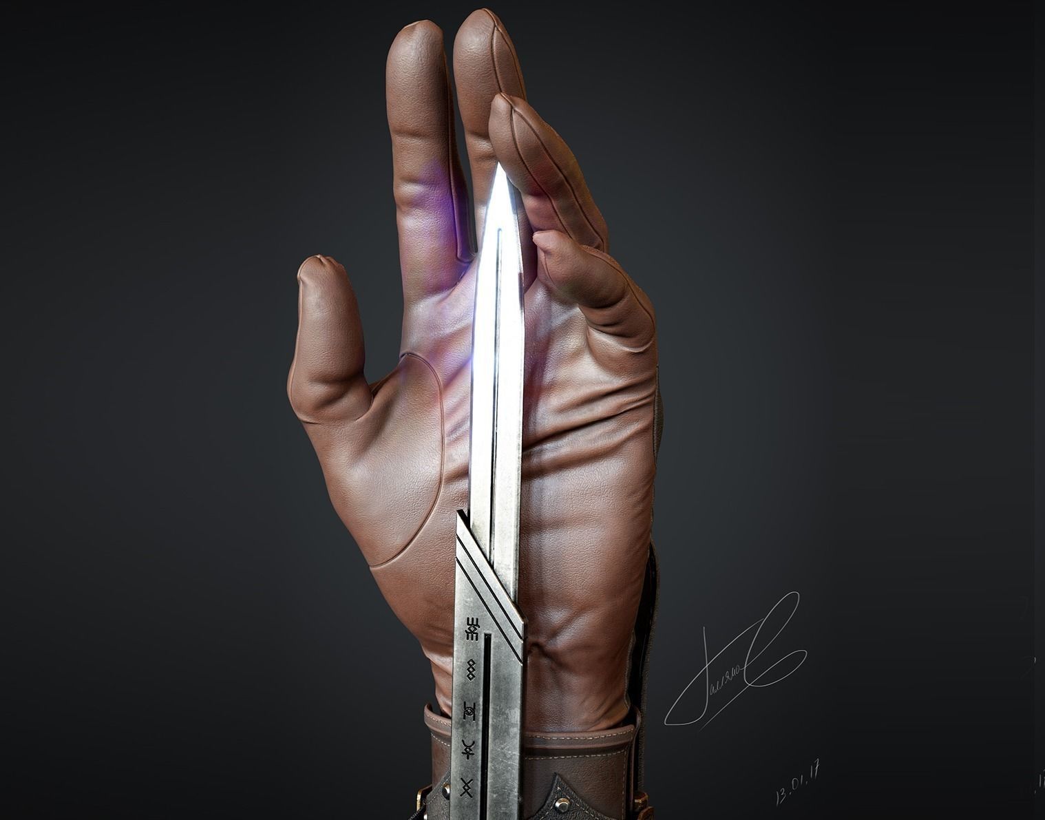 PBR Phantom blade Low-poly 3D model_2