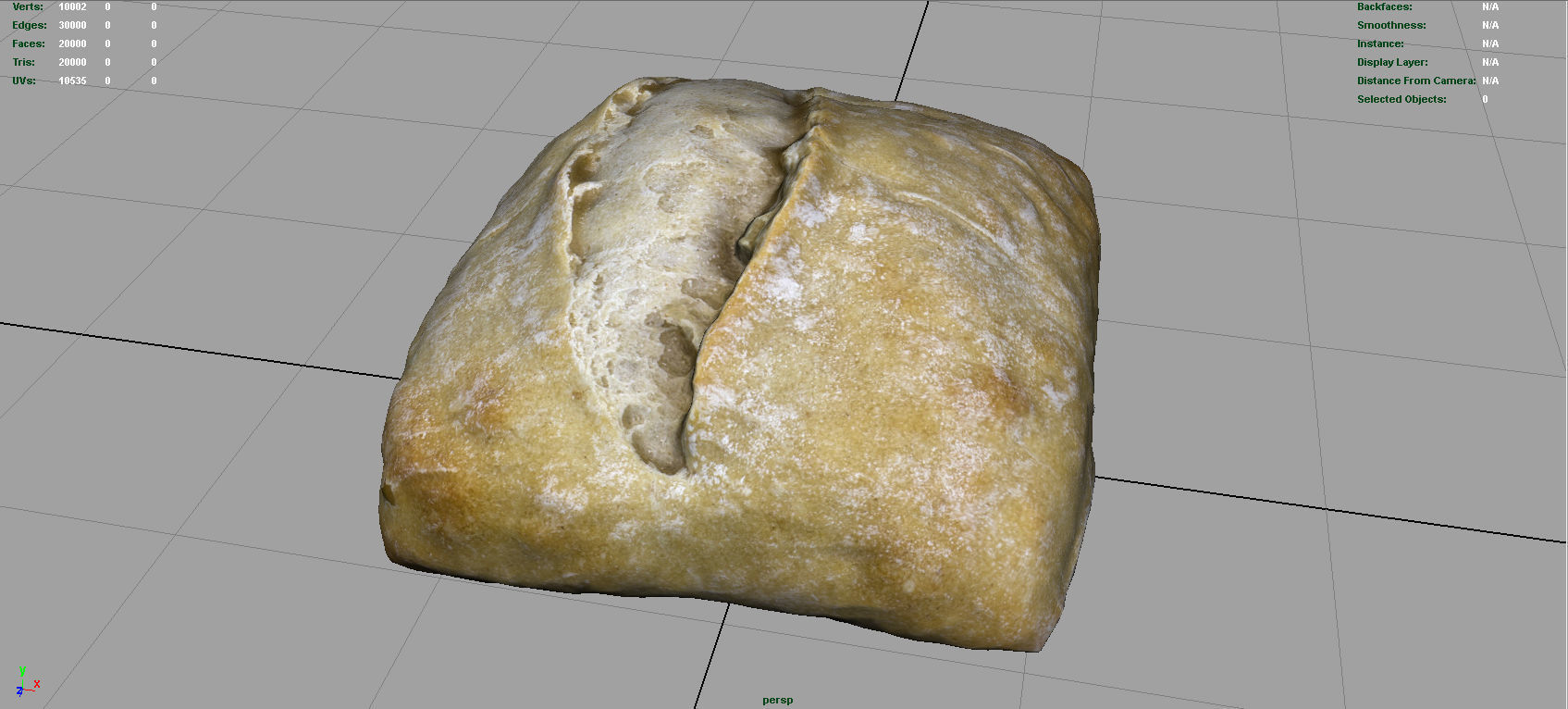 Bread loaf of Low-poly 3D model_4