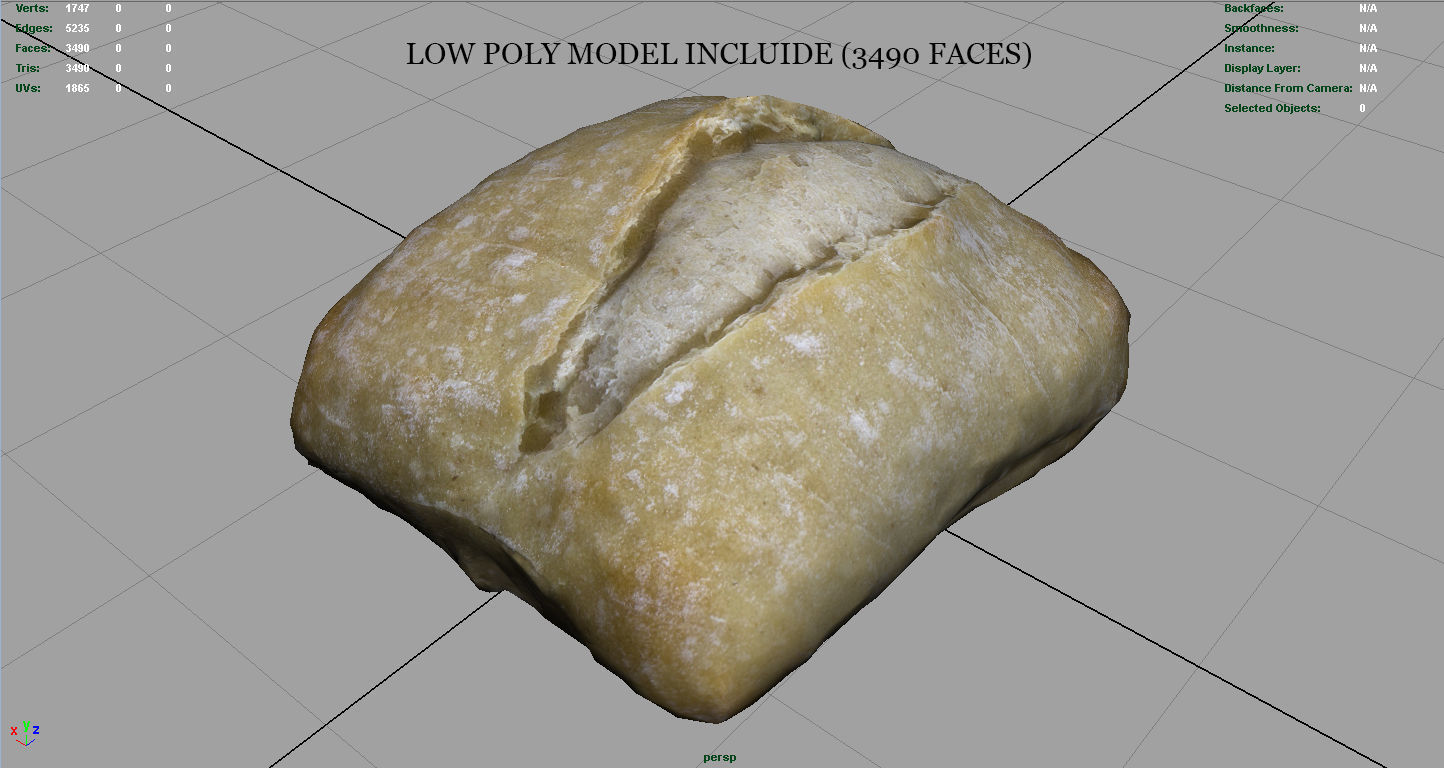 Bread loaf of Low-poly 3D model_13