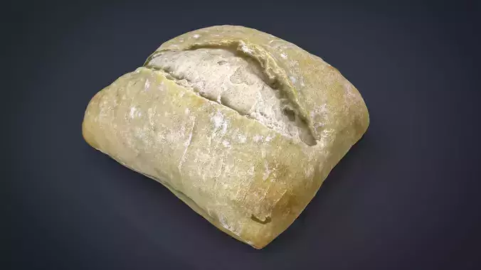 Bread loaf of Low-poly 3D model