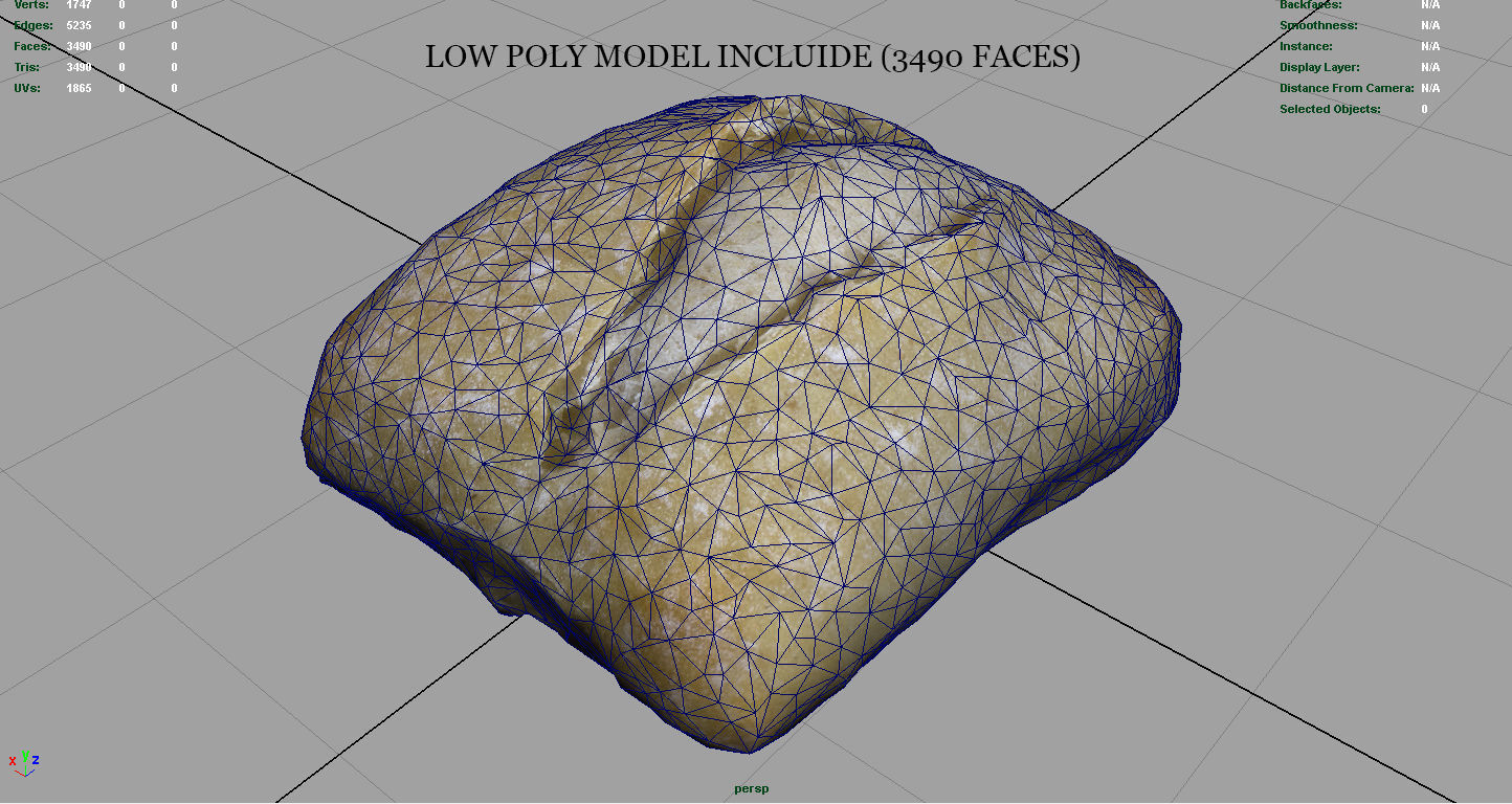 Bread loaf of Low-poly 3D model_14