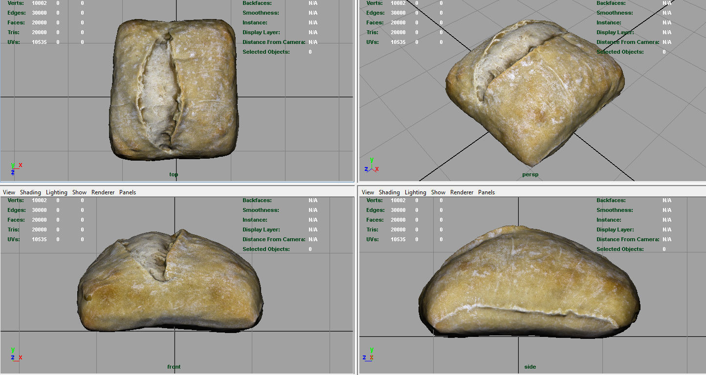 Bread loaf of Low-poly 3D model_7