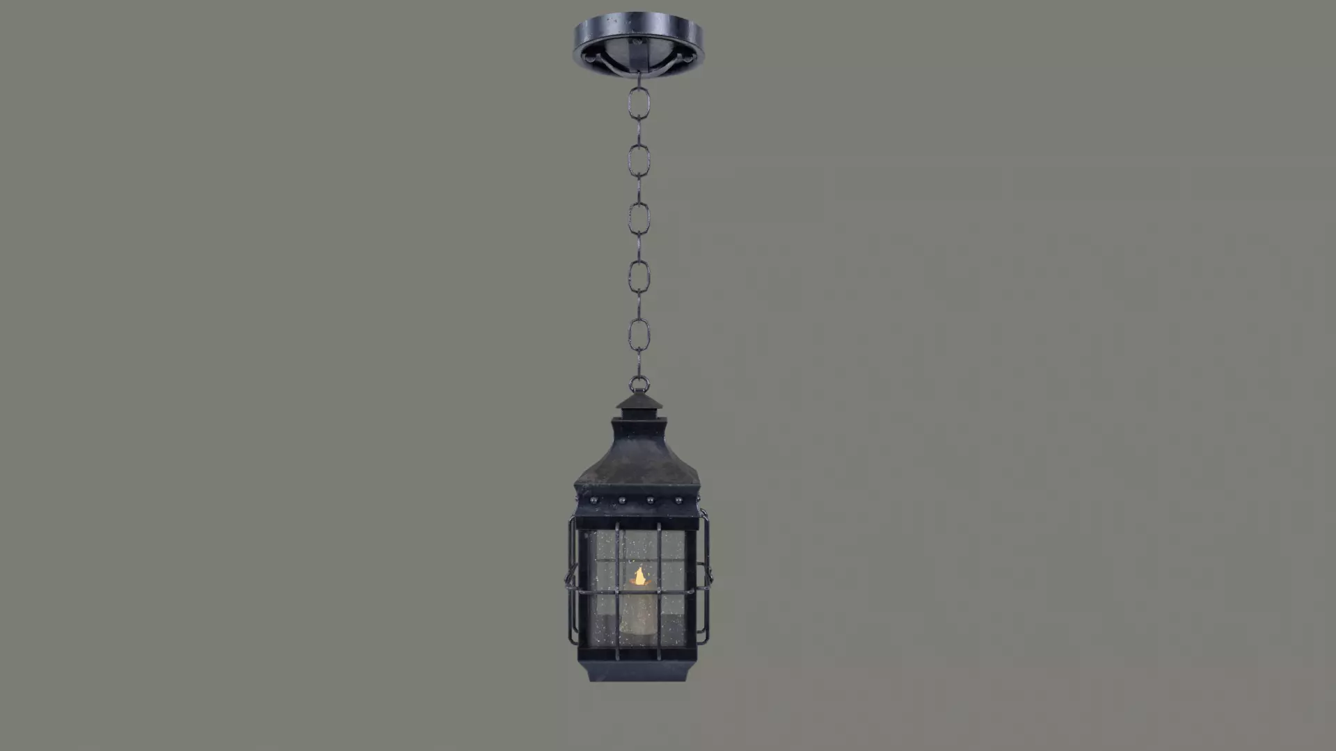 Antique Hanging Lantern Low-poly 3D model
