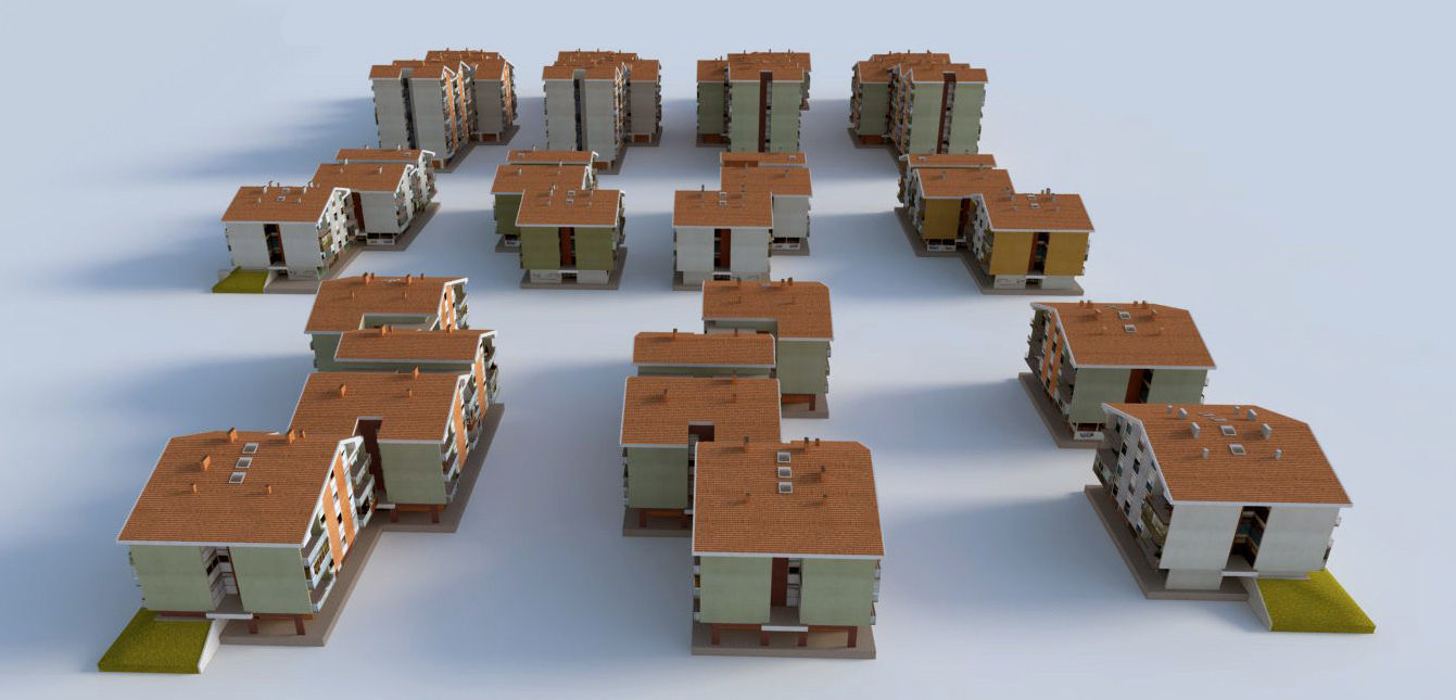 Suburban Condos Pack Low-poly 3D model_4