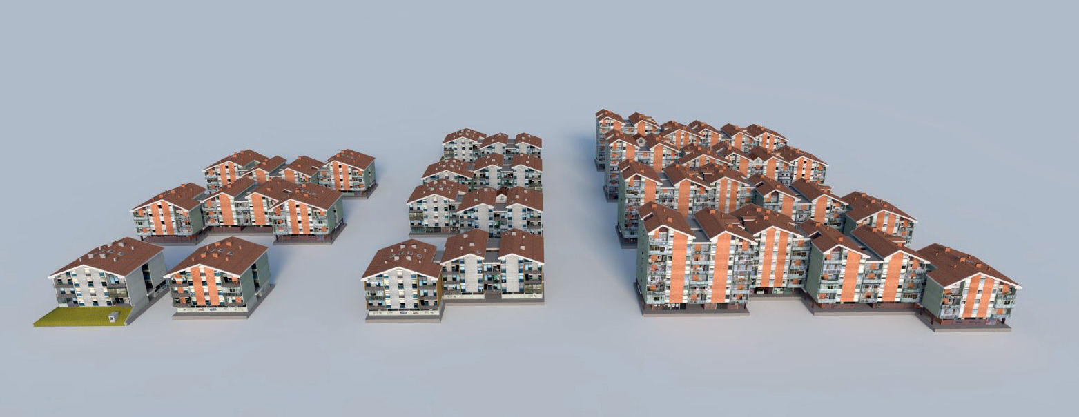 Suburban Condos Pack Low-poly 3D model_1
