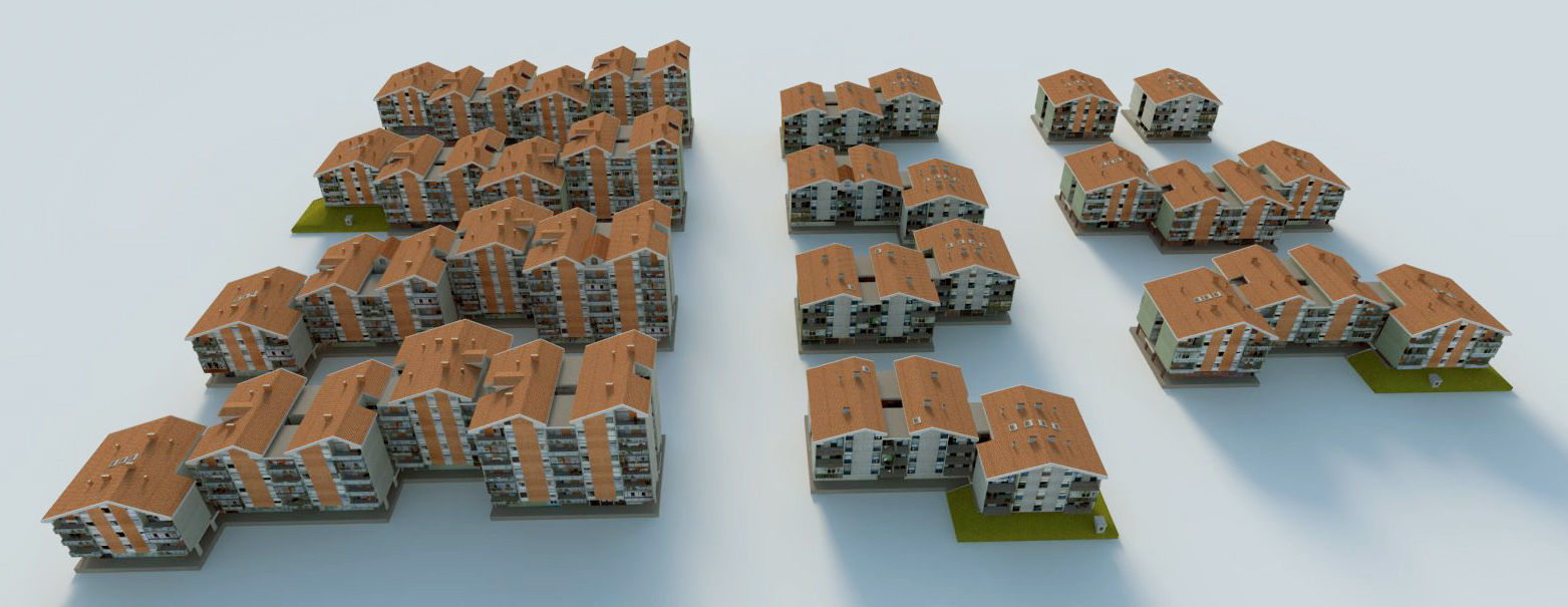 Suburban Condos Pack Low-poly 3D model_3