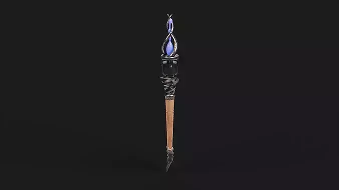 Medieval Crystal Torch - PBR Ready